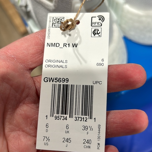 NWT Wmns Adidas NMD_R1 'White Almost Lime’ size 7.5 - Picture 11 of 11